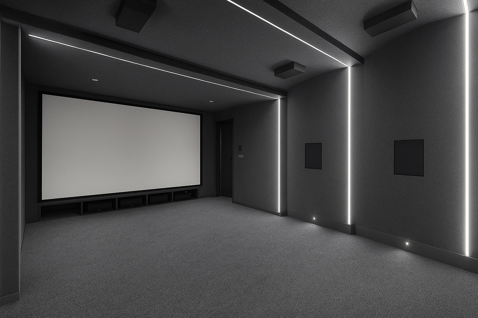 Soundproofing & Acoustic Home Theatre / Home Cinema room with panels and bass traps