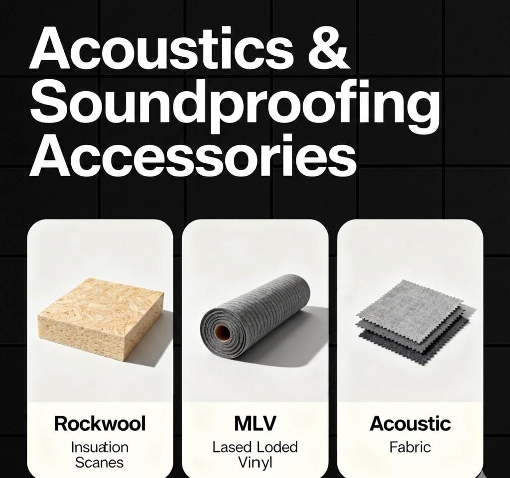Soundproofing Accessories – MLV, sealants, fabric, Rockwool