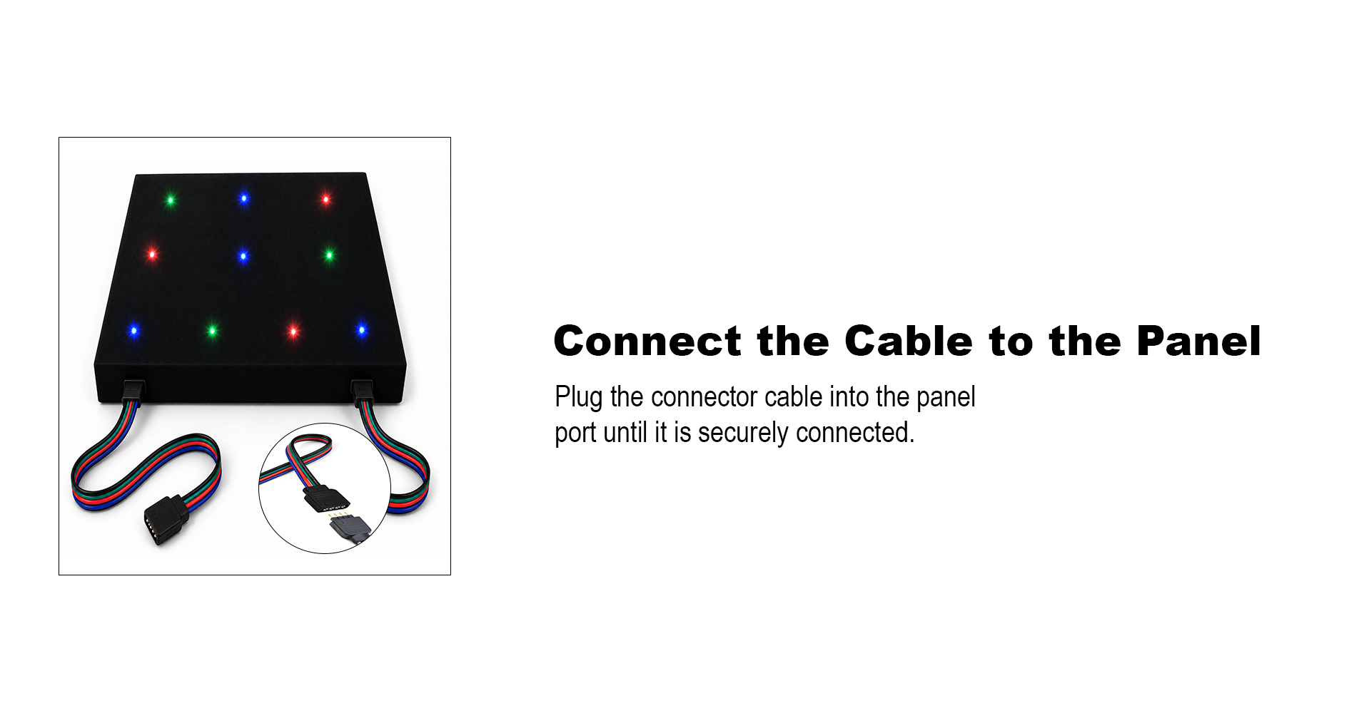 Plugging connector cable into a star ceiling panel