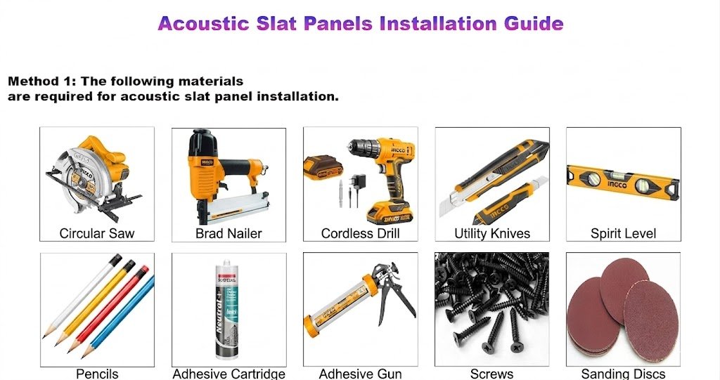 Wood Slat Acoustic Panel size details and dimensions chart