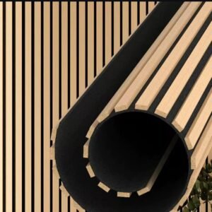 Flexible wood slat acoustic panels